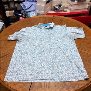 Deolax Men's Light Blue Patterned Polo Shirt